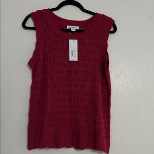Liz Claiborne Burgundy Sleeveless Knit Tank Top